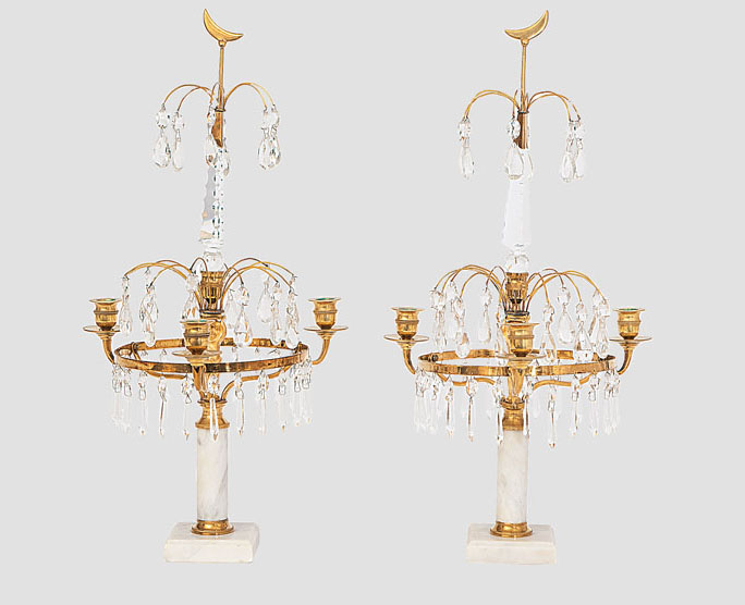 A pair of girandoles of Gustavian style