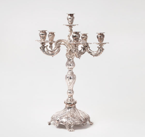 A splendid candelabra of Rococo style