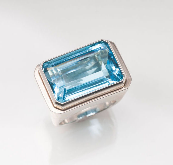 A modern topaz ring