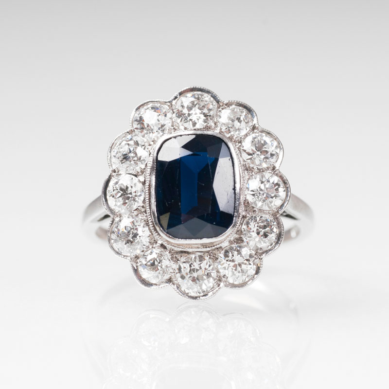 Saphir-Diamant-Ring