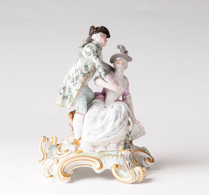 A porcelain group 'rococo couple'