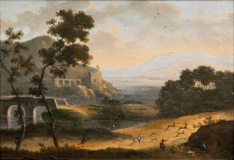 Frederik de Moucheron, Nachfolger - Hirschjagd am Fluß Hirschjagd am Fluß