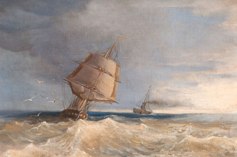 Segelschiff und Dampschiff