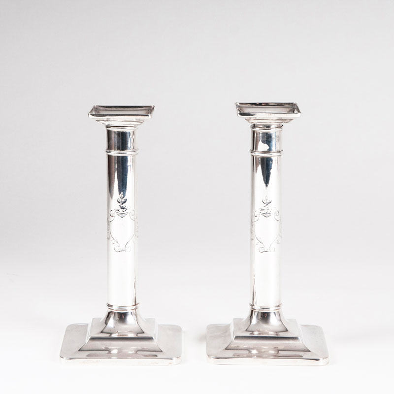 A pair of candleholders by Tiffany & Co