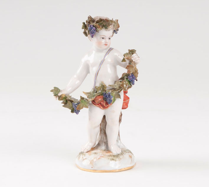 Porzellanfigur 'Putto als Herbst'