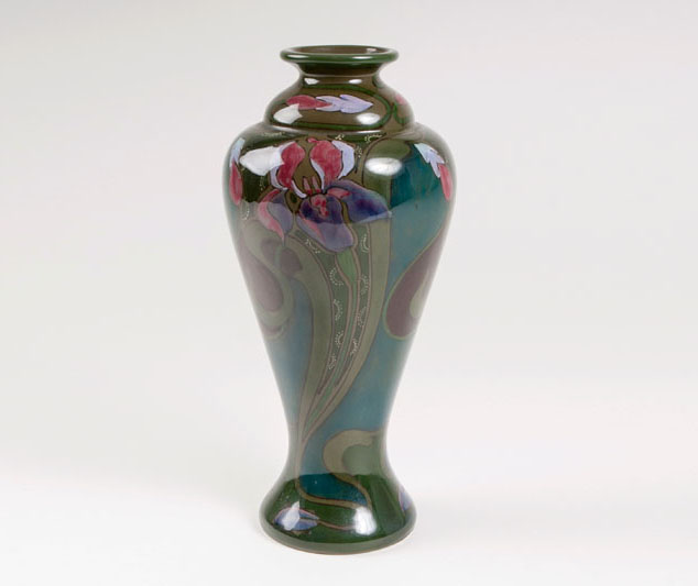 A ceramic art-nouveau vase with tulip decor