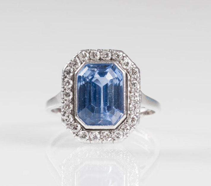 A sapphire diamond ring