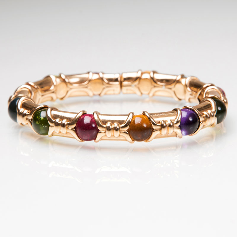 A golden bangle bracelet by Bulgari