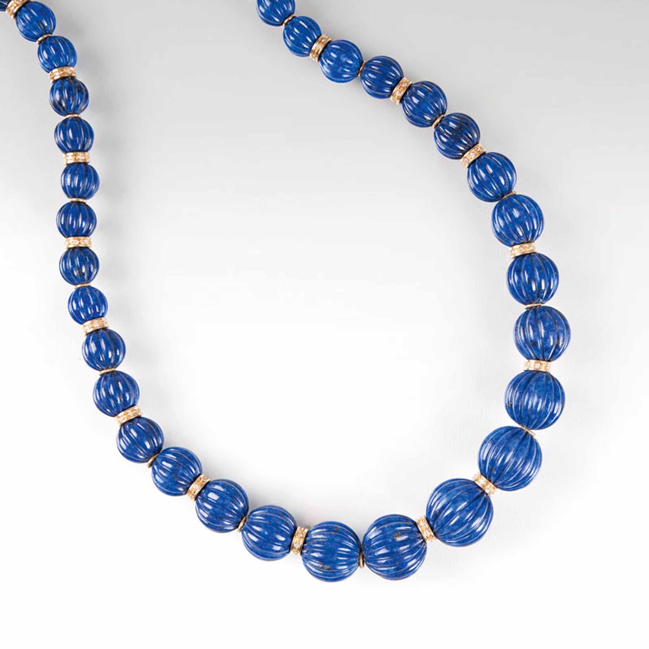Lange Lapis Lazuli-Kette - Bild 2