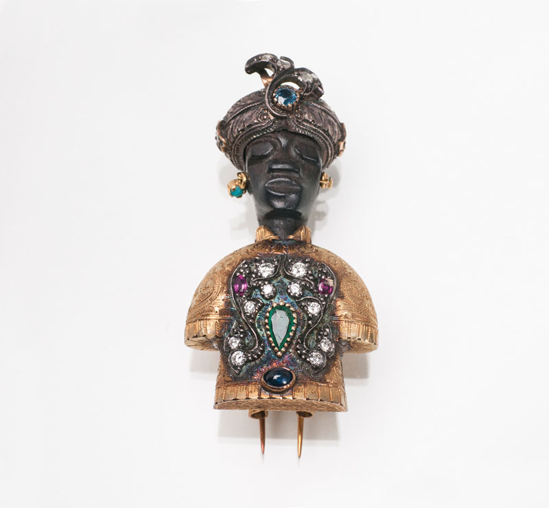 A Venetian clipbrooch with precious stones 'Moretto'