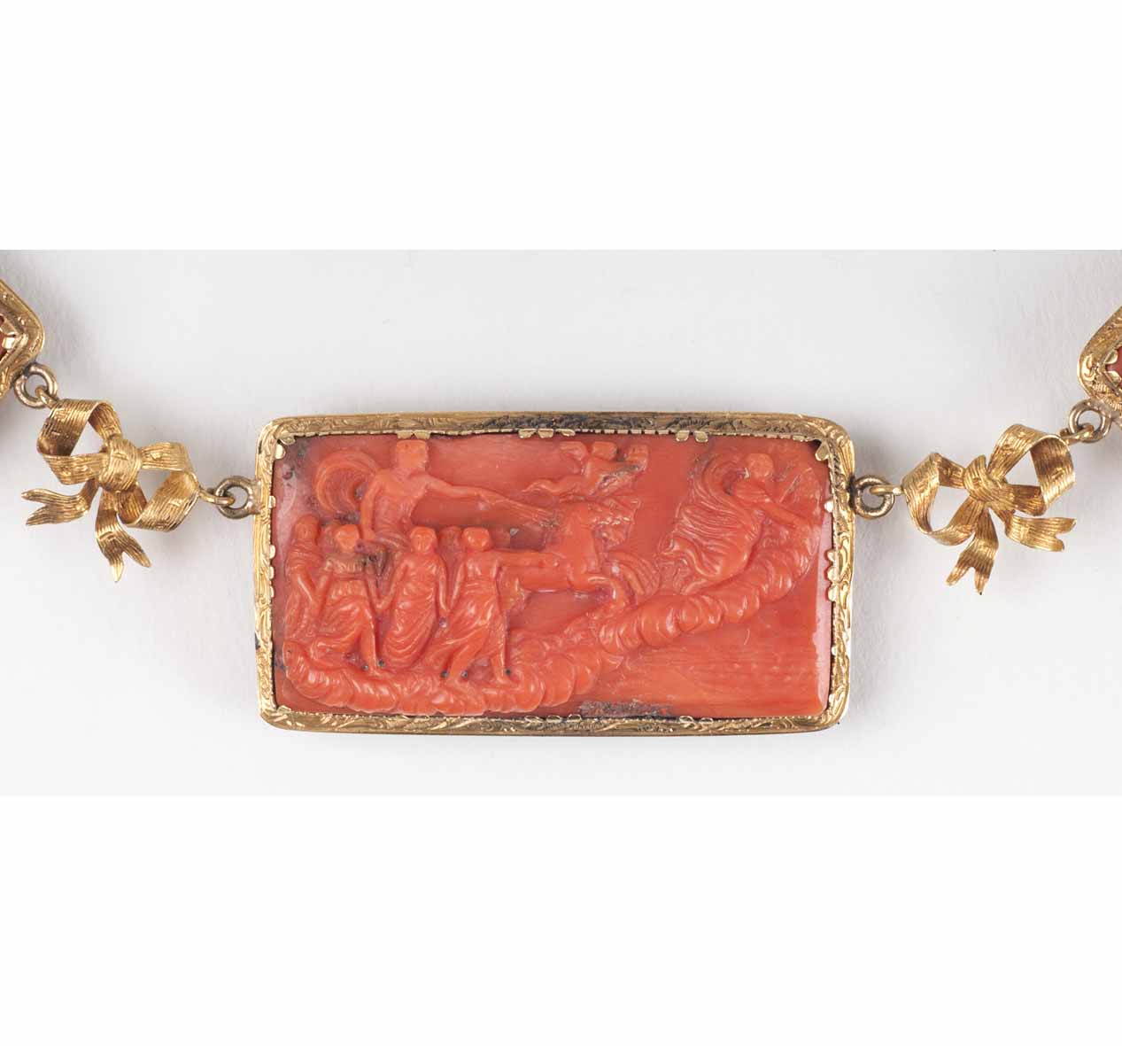 A rare antique coral parure with mythological scenes - image 2