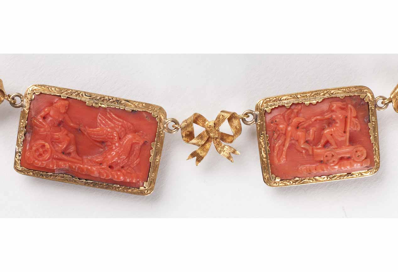 A rare antique coral parure with mythological scenes - image 3