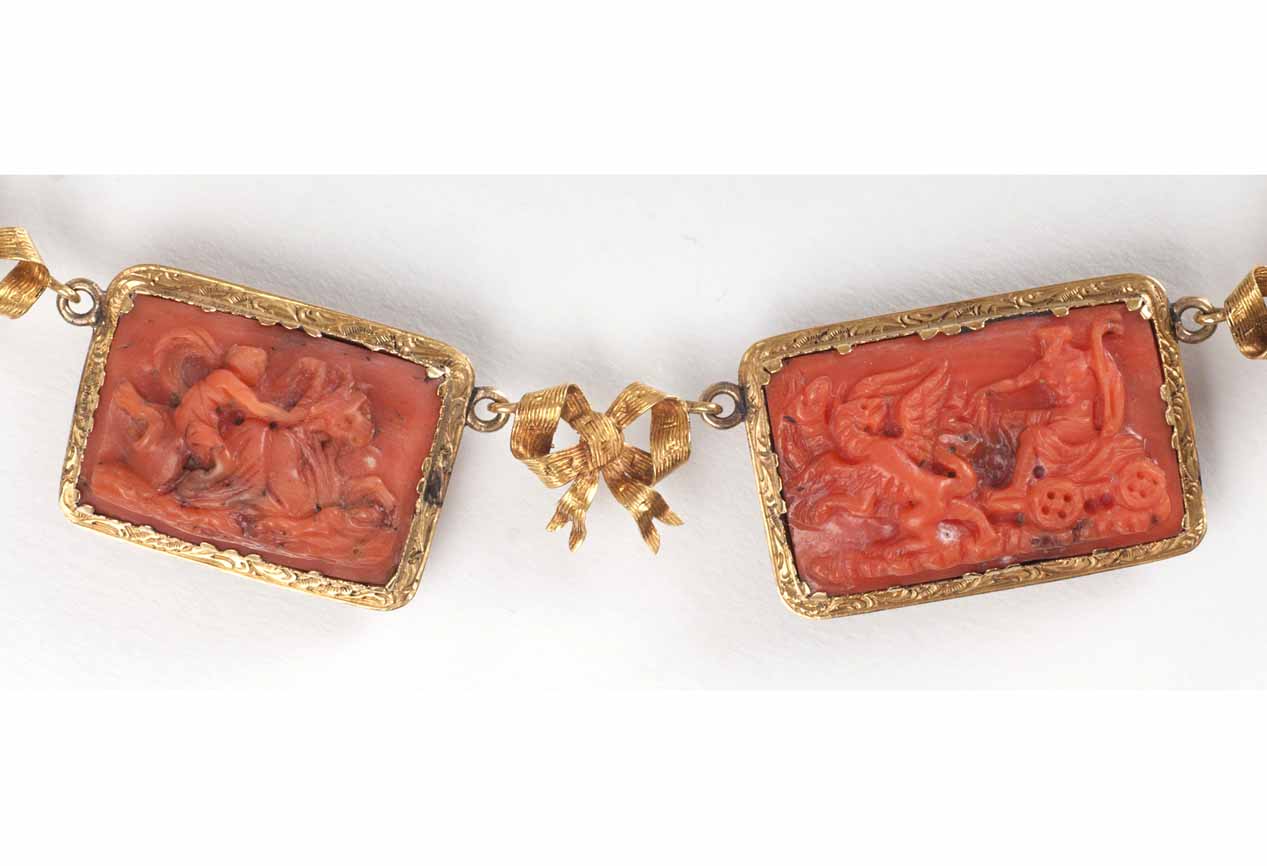 A rare antique coral parure with mythological scenes - image 4