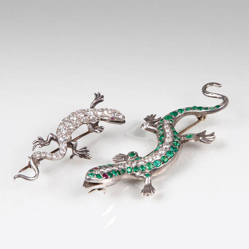 Two brooches 'Salamander' Two brooches 'Salamander'