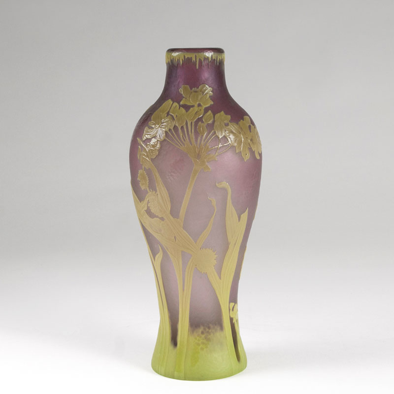 An Art Nouveau vase decorated with umbellifer