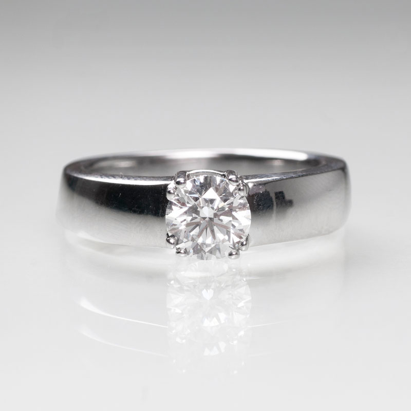 A solitaire diamond ring