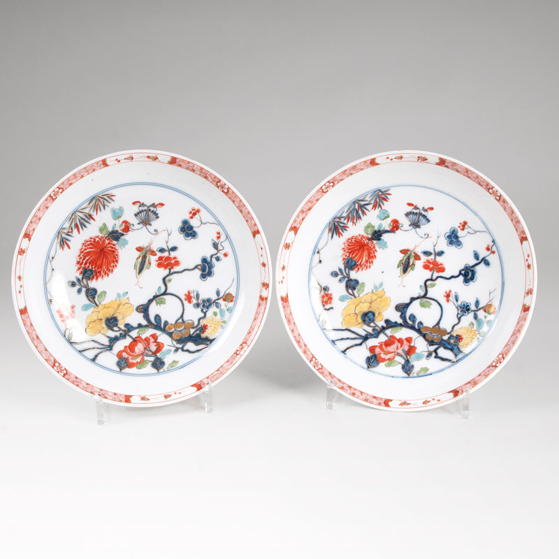 A pair of rare early bowls with branch pattern or so-called 'Bamberg pattern'
