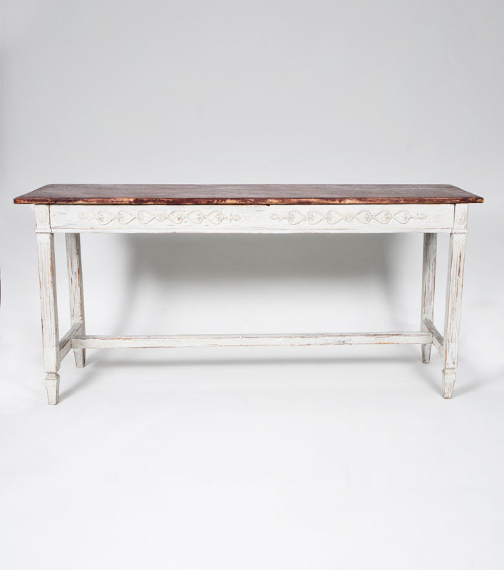 A large painted Gustavian console- table