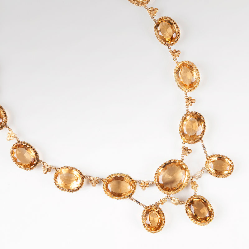 An antique citrine necklace