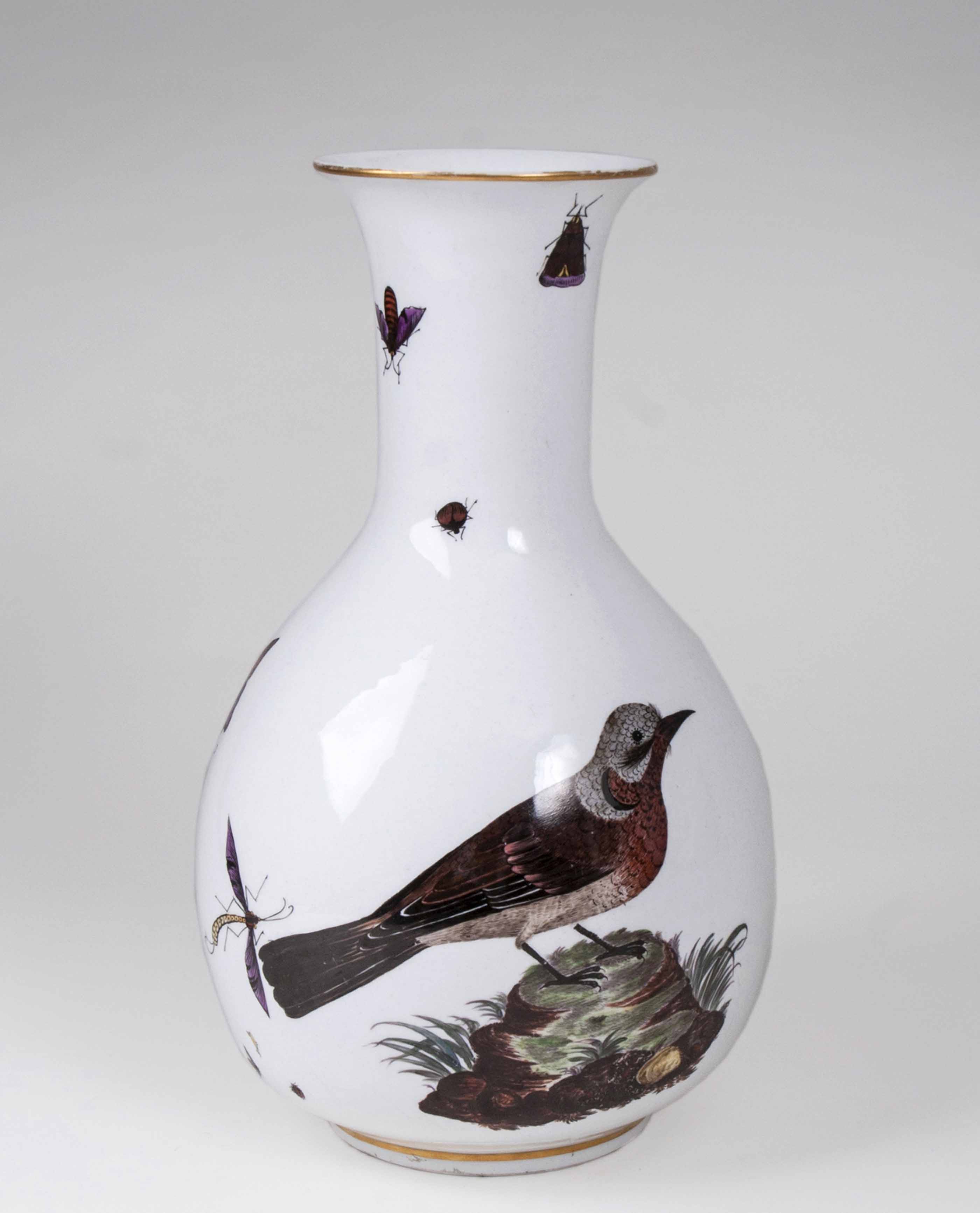 Bedeutende  Augustus-Rex-Vase mit Vogelmalerei von C. G. Häntzschel - Bild 2