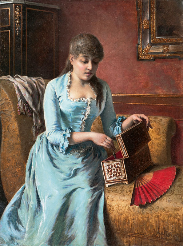 Agapit Stevens, zugeschr. - Lady with a Jewel Case Lady with a Jewel Case