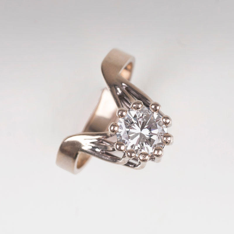 A fine solitaire diamond ring