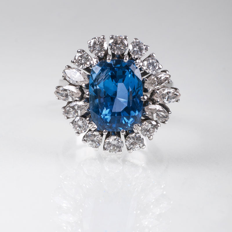 A sapphire diamond ring