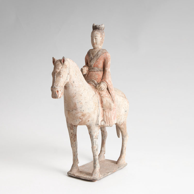 Pottery-figure 'Lady on a horse'