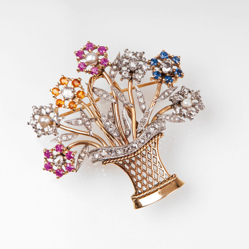 A diamond brooch 'Flower basket'