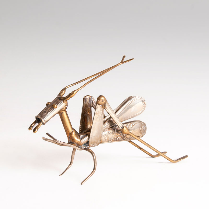 A cutlery sculpture 'Grasshopper'