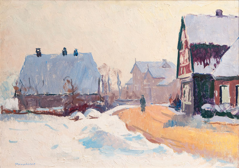 Village Street in Winter