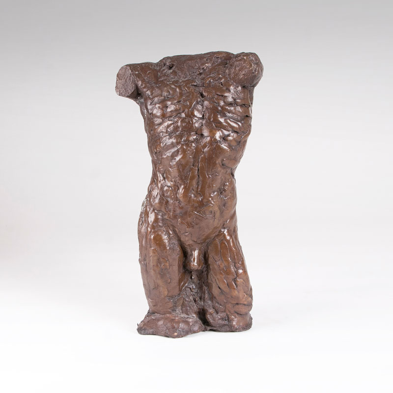 Moderne Bronze-Skulptur 'Männlicher Torso'