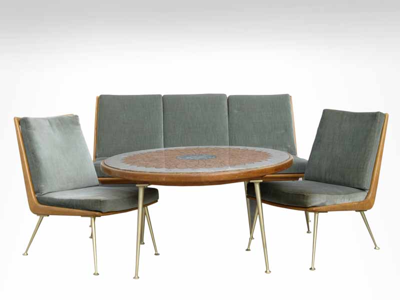 A six part mid-century seating group with table - image 2