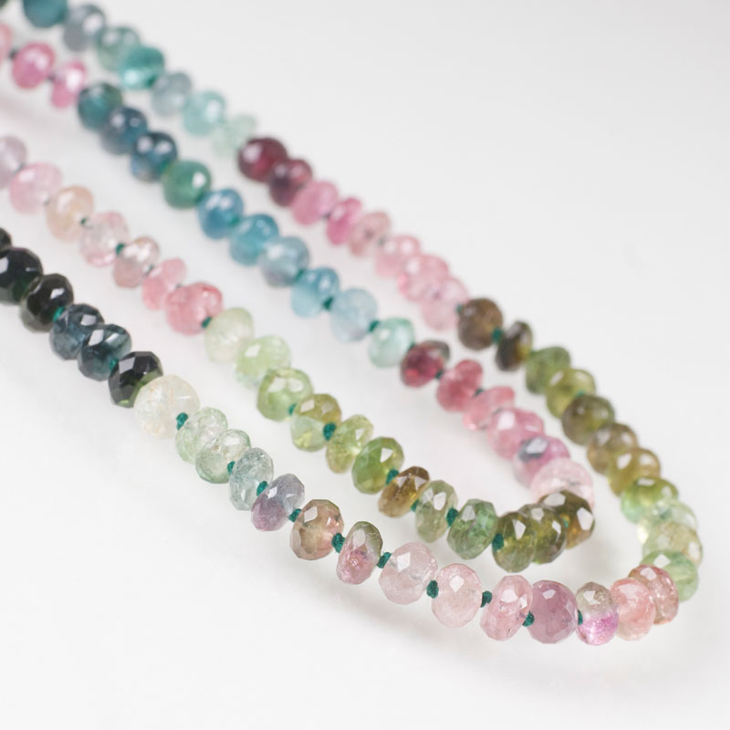 A colourful tourmaline necklace