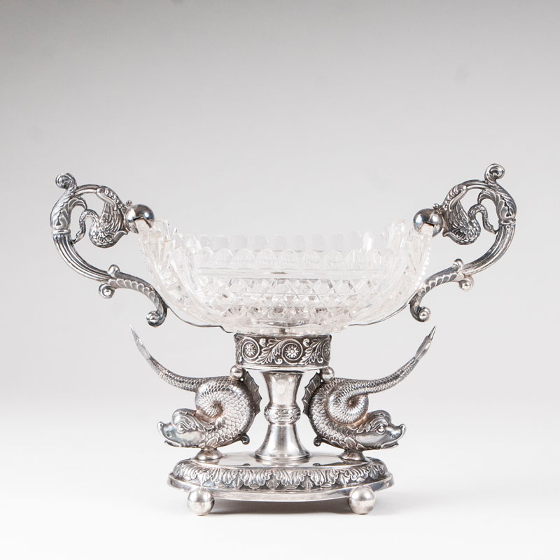 An Empire sugar bowl with dolphin decor