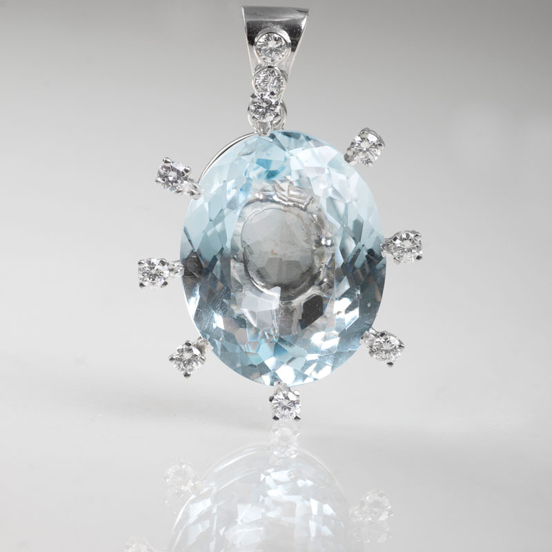 A topaz pendant with diamonds