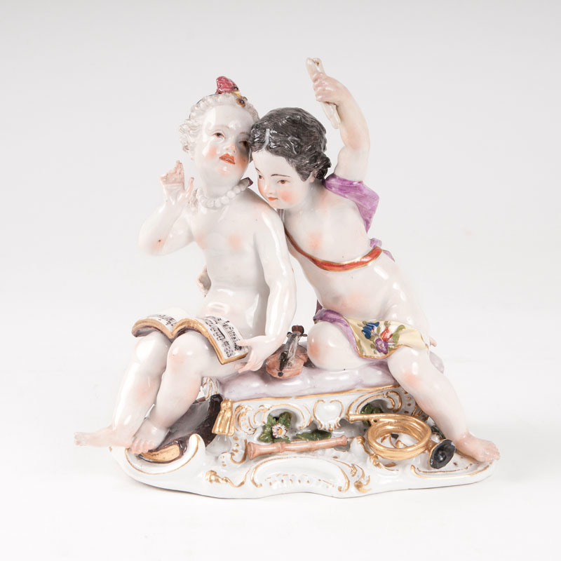 A porcelain group 'Allegory of Music'