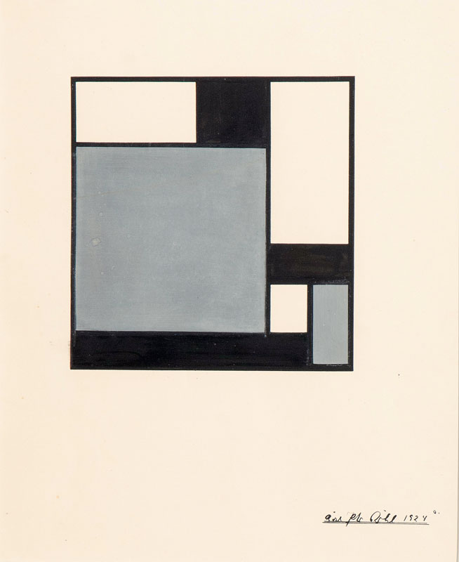 Komposition mit ruhendem Quadrat - Composition with resting Square