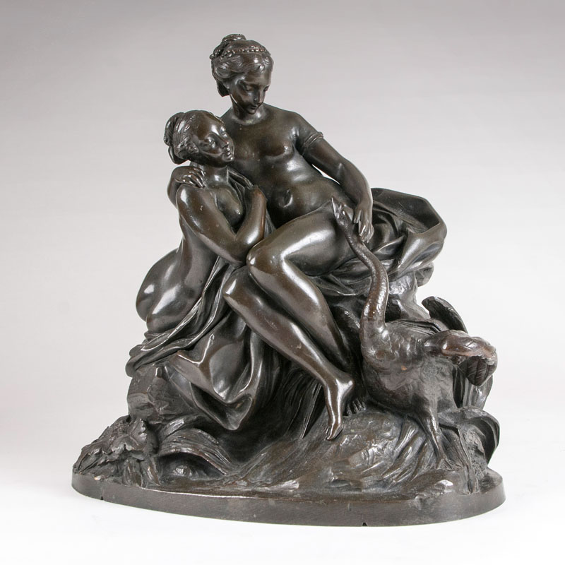 A bronze sculpture 'Leda and the swan'