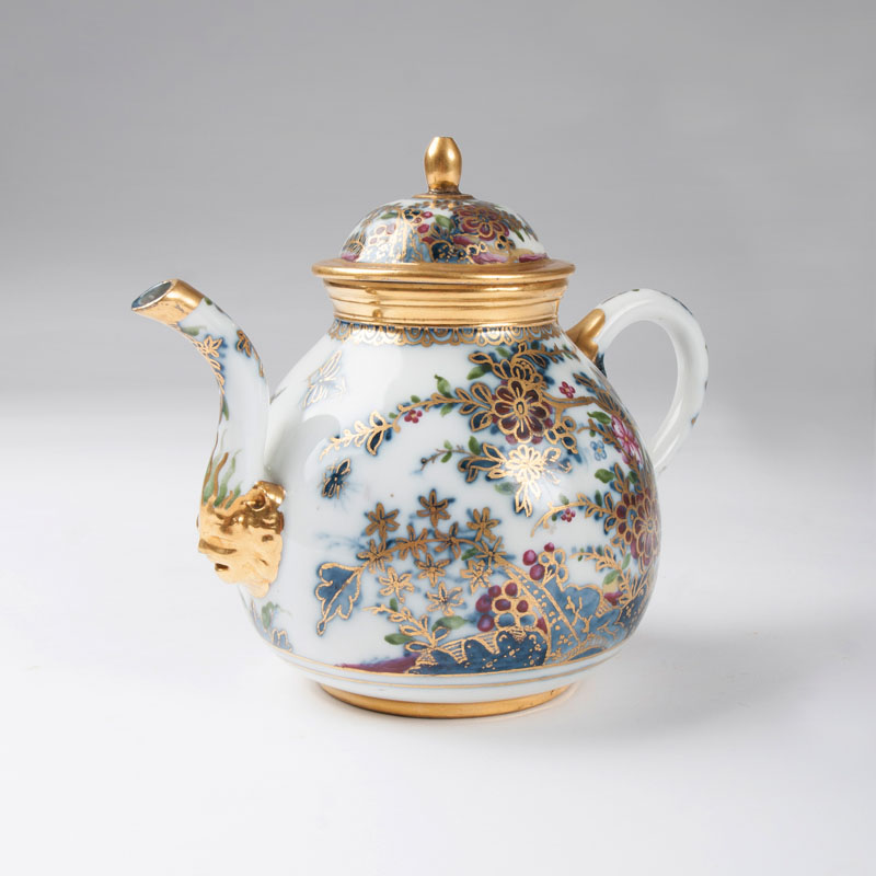 An early teapot with polychrome overlay