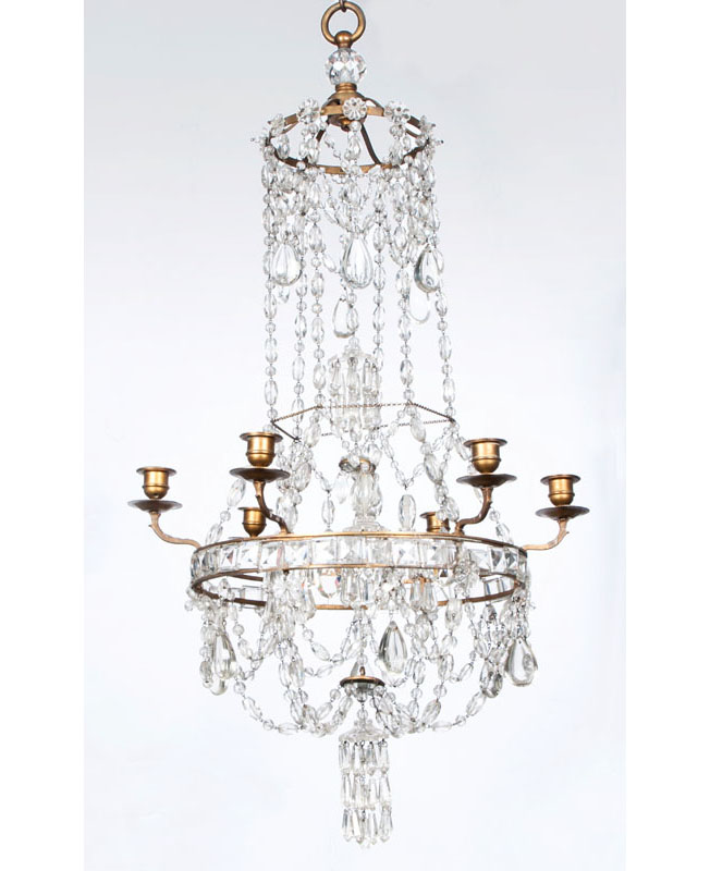 A small and decorative crystal glass ceiling light