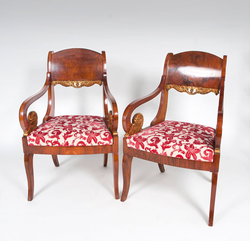 A pair of Russian armchairs