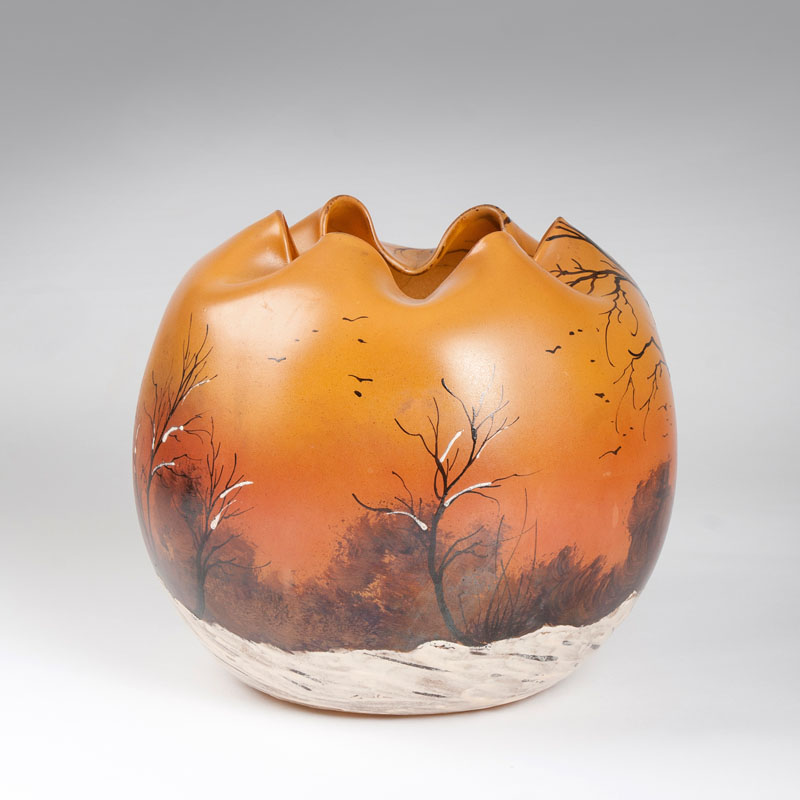 A Vase with Winter Landscape