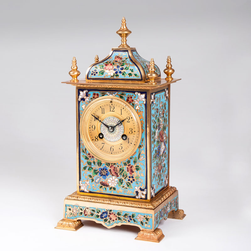 A Napoleon III cloisonné pendulum by Vincenti