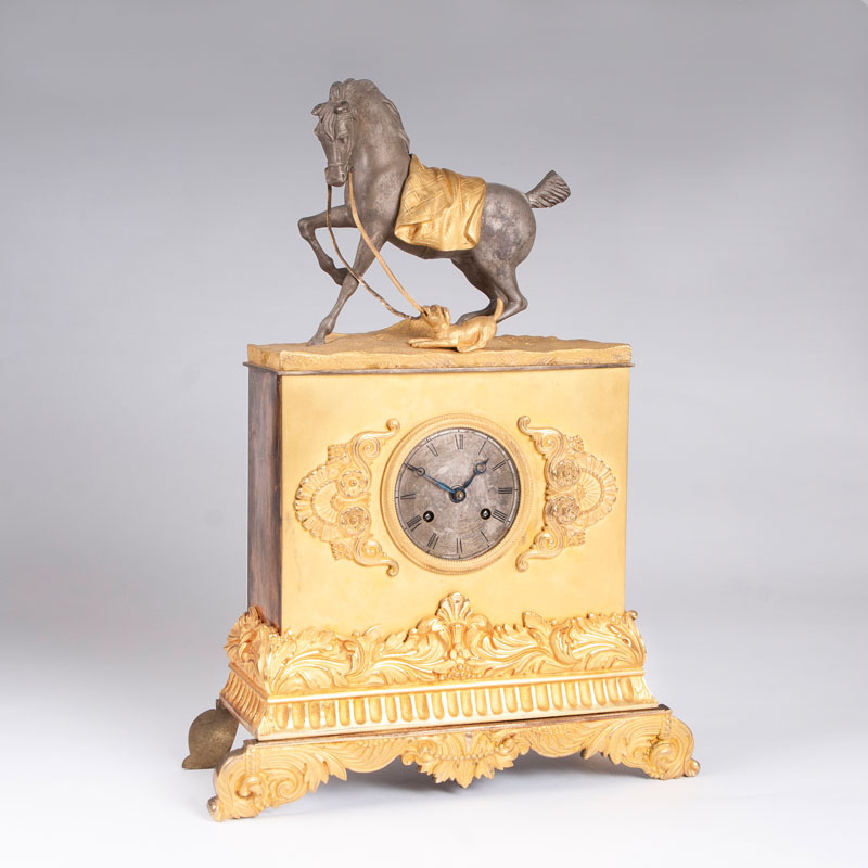 A Louis Philippe pendulum 'Horse and dog'