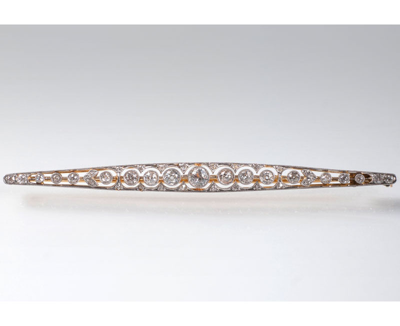 An Art Nouveau diamond brooch