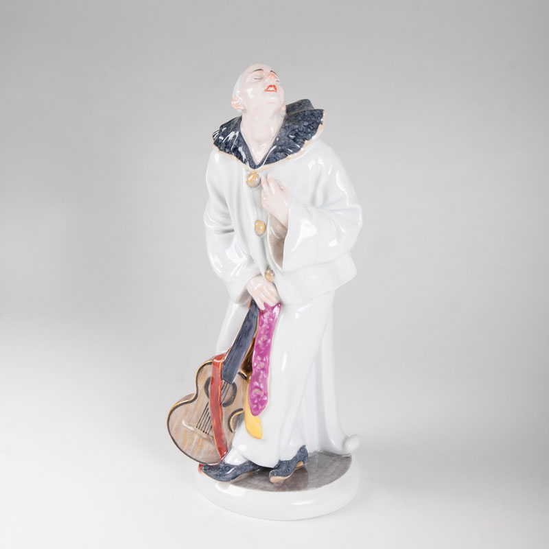 A porcelain figure 'Pierrot with Guitar'
