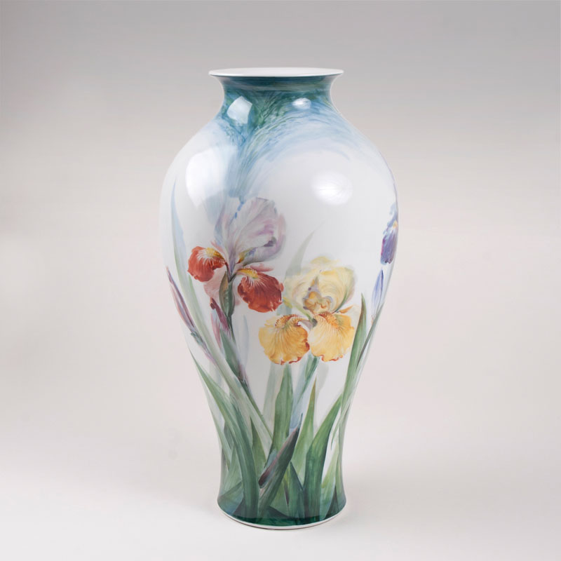 A tall vase 'Irises I'