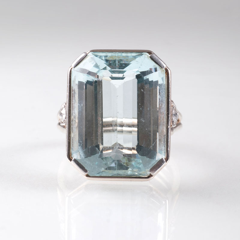 A fine aquamarine ring