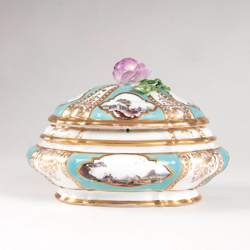 An oval shaped lidded box from a toilet service - image 2